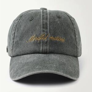 Active After Coffee “Mindful Matters” Embroidered Baseball Cap in Spring Green